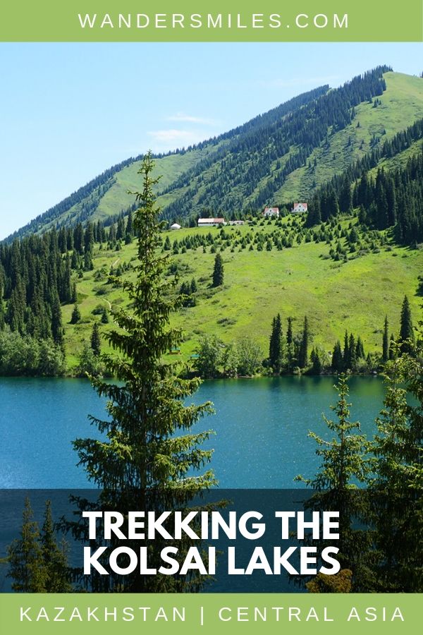 Trekking the Kolsai Lakes in Kazakstan with the lush green Tien Shan mountains is a must-do in Central Asia. #VisitKazakhstan #CentralAsia #Trekking