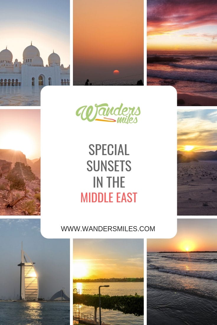 Special sunsets in the Middle East. Photography by travel bloggers in Abu Dhabi, Jordan, Israel, Dubai, Jerusalem, Qeshm and Morocco.