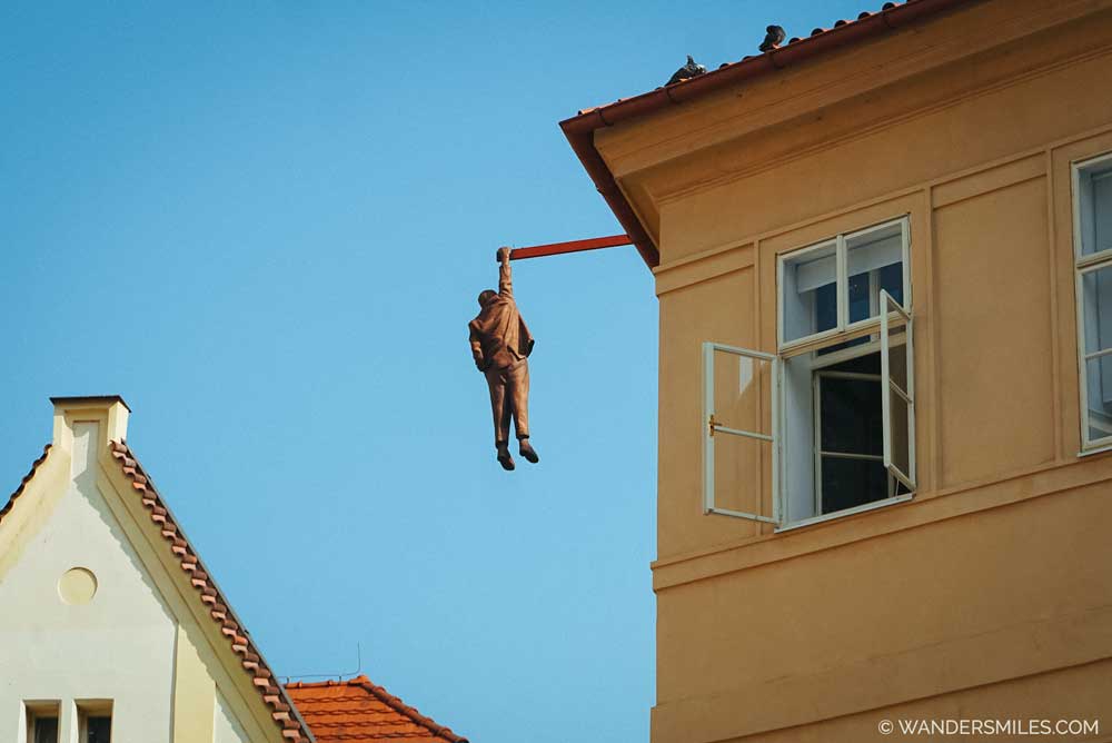 Photo of Sigmund Freud - Man Hanging sculpture by David Černý - Surreal art in Prague