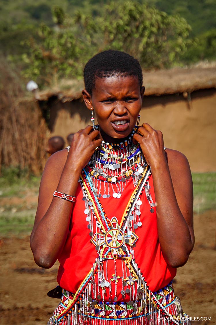 Maasai tribal woman ready to do her dance