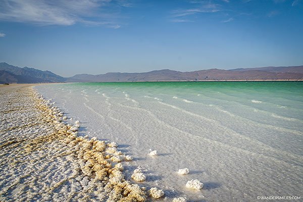 Salt plains of Lake Assal in Djibouti, East Africa