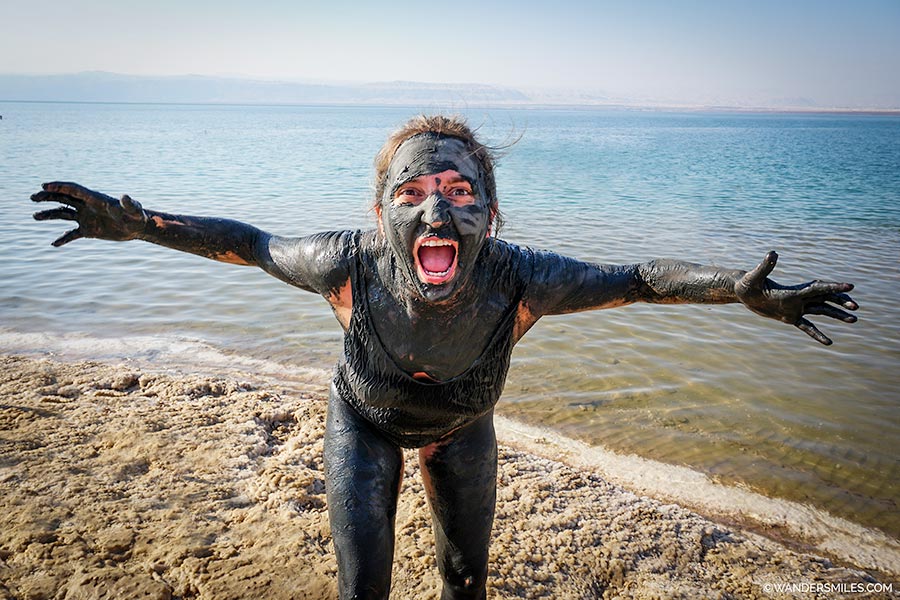Covered in mineral mud - getting the Dead Sea experience in Jordan