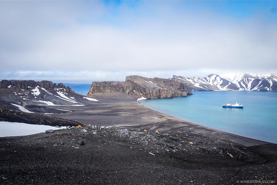 View of Neptune's Bellows from the caldera of Deception Island, Antarctica