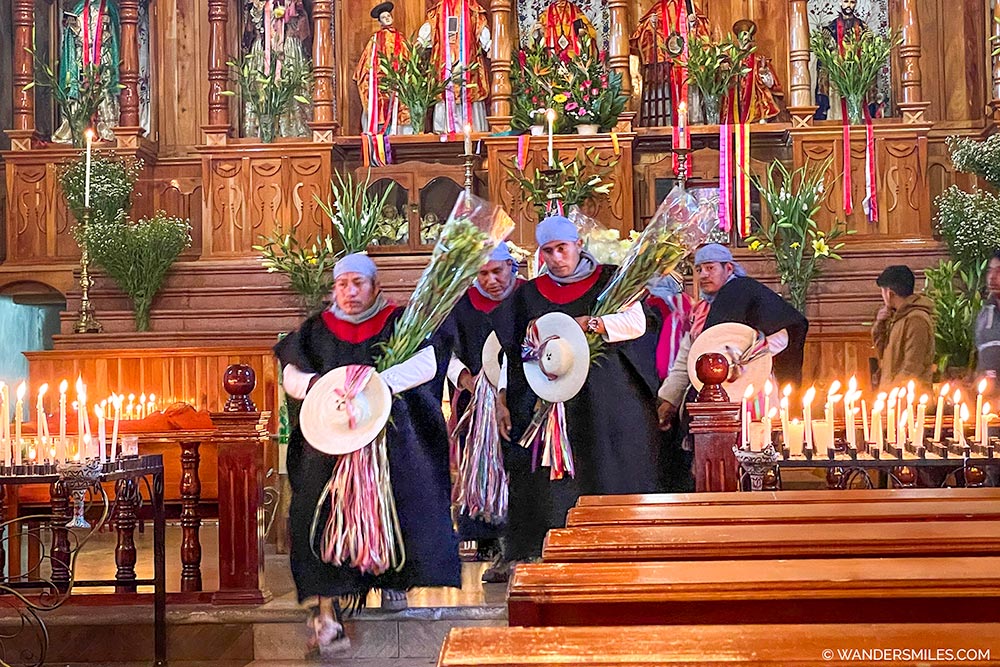 Ceremony in San Lorenzo Church in Zinacantan