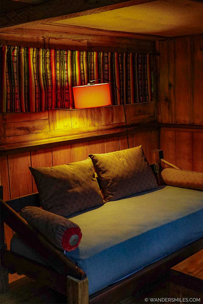 Lounge in the cabana at El Monte Eco-Lodge, Mindo Cloud Forest