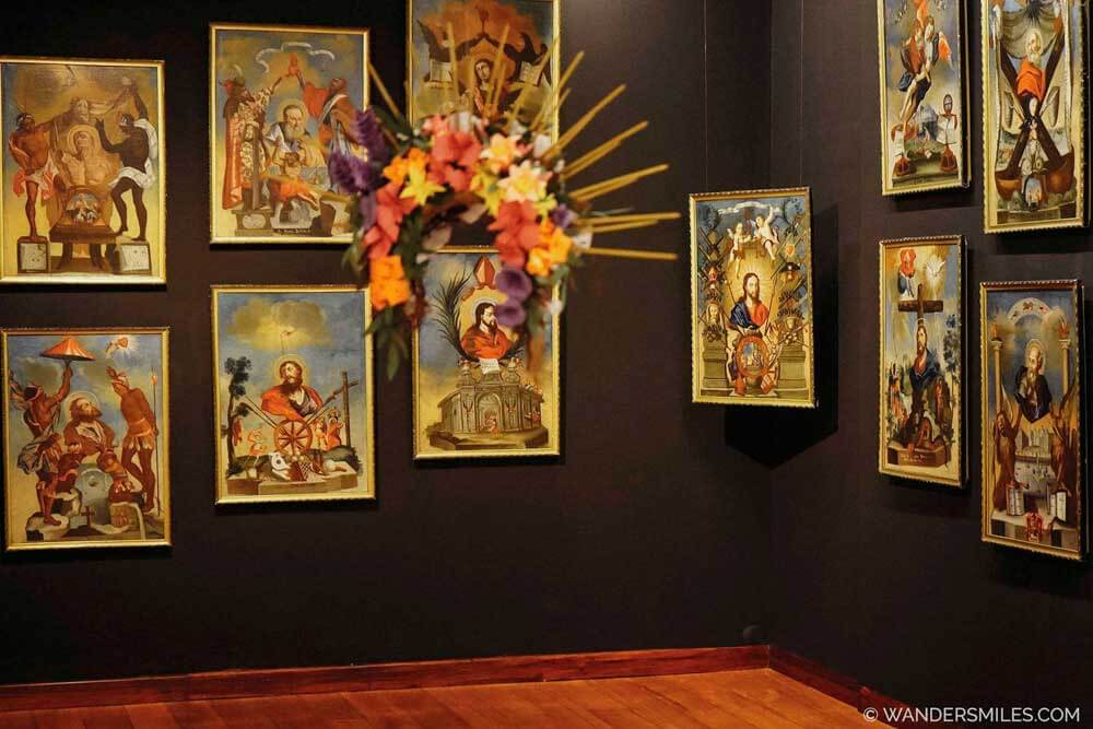 Religious paintings in the Carmen Alto Museum in Quito
