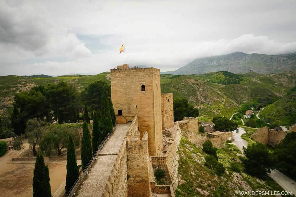Alcazaba de Antequera: PHOTO SHOWS THE CASTLE WALL AND ROLLING HILLS IN THE BACKGROUND