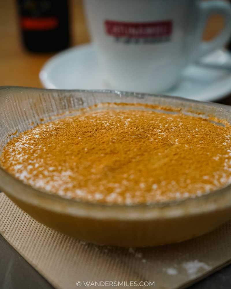 Bienmesabe &ndash; typical dessert from Antequera &mdash; a sponge-based pudding made with almonds and cinnamon