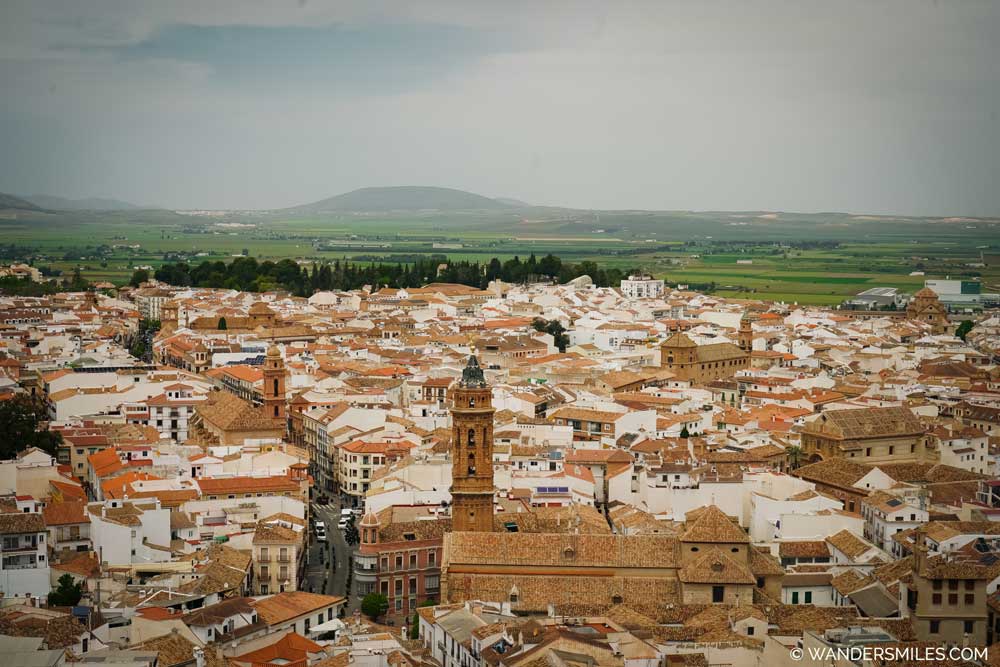 View from the Mirador de las Almenillas of Antequera whitewashed buildings