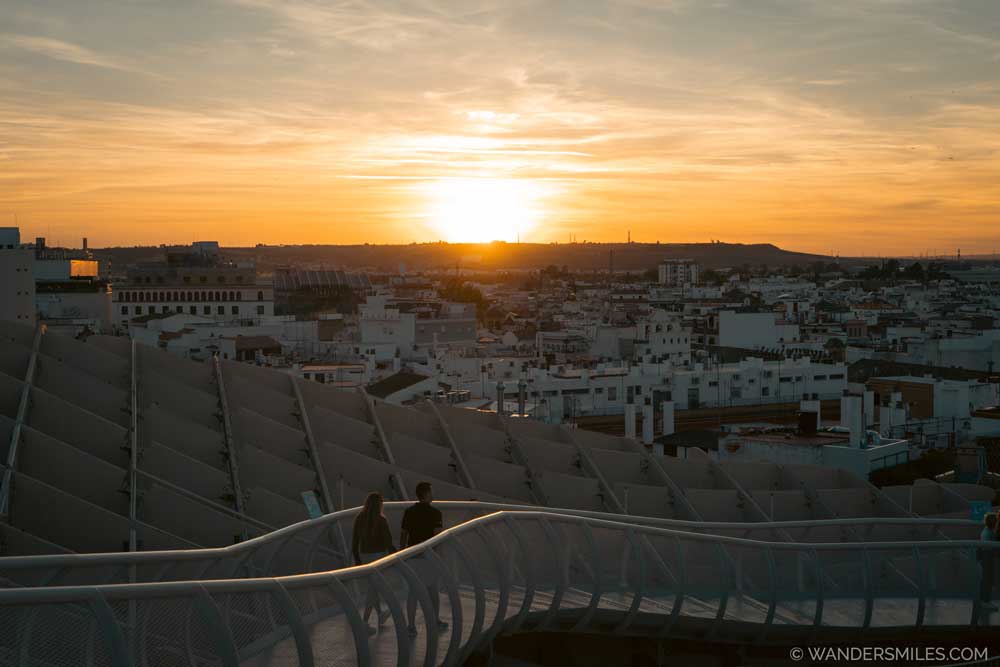 Sunset views from Las Setas in Seville