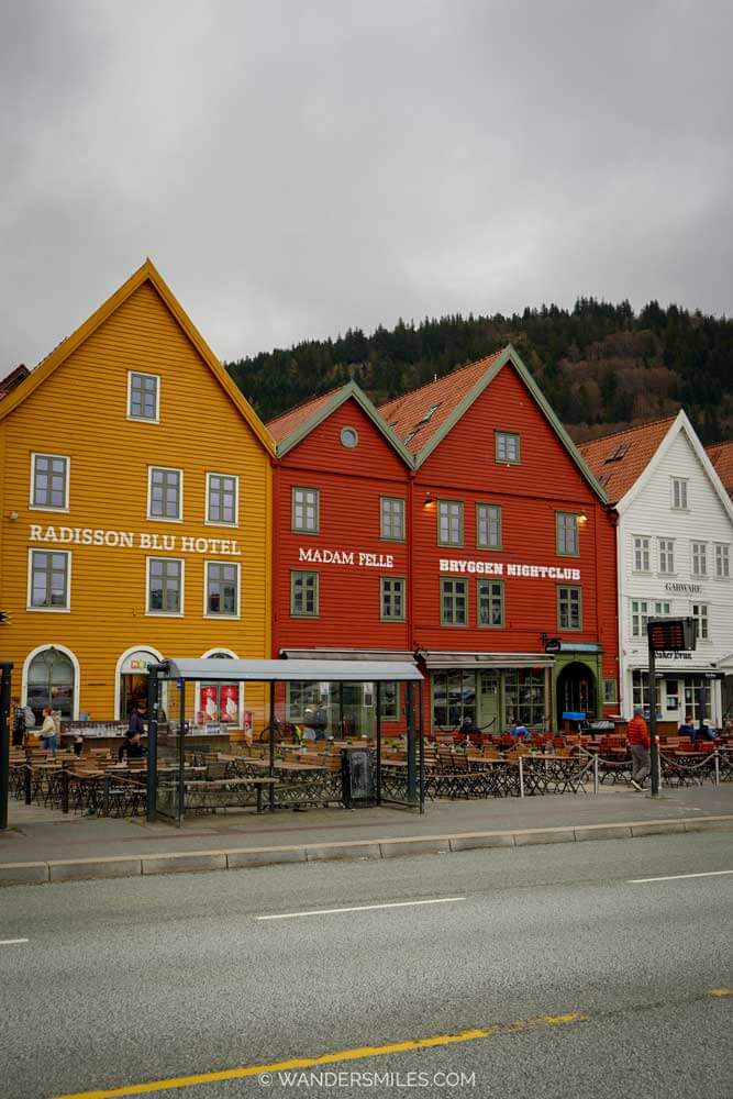 Colourful houses in UNESCO area of Bryggen, Bergen