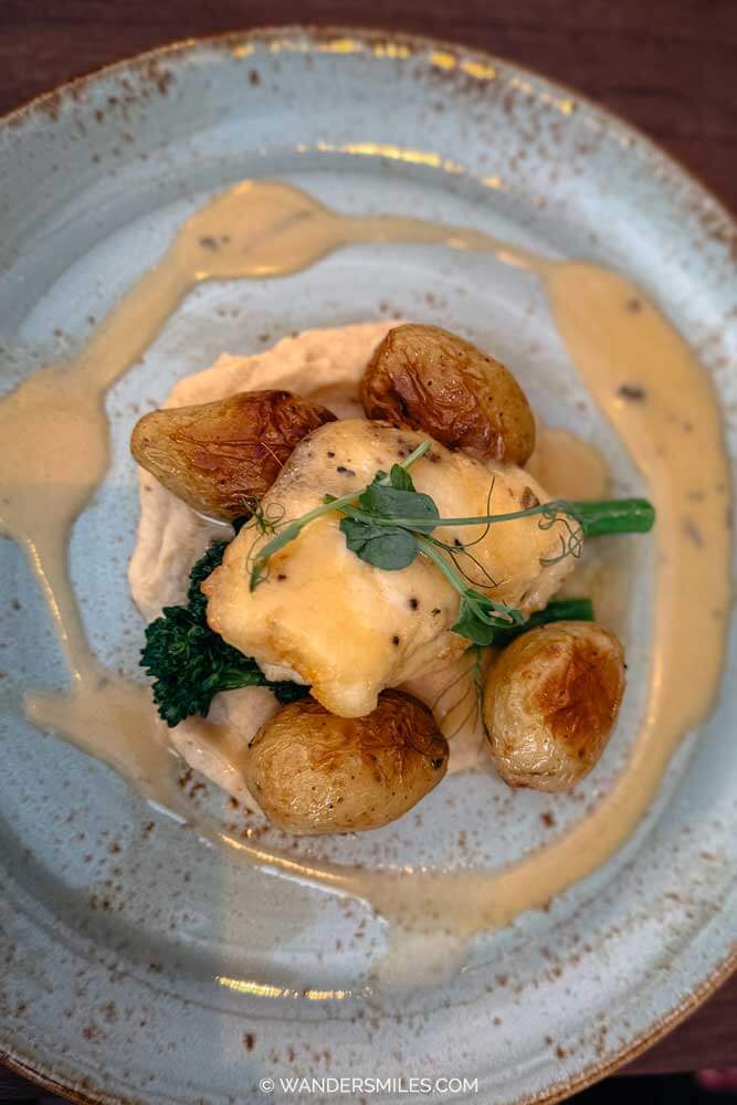 Monkfish with potatoes photographed from above, in Fish ME Bergen