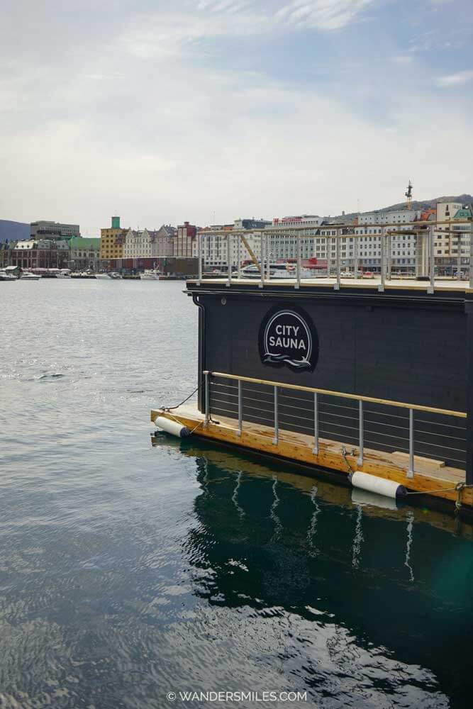 Floating sauna experience in Bergen Harbour