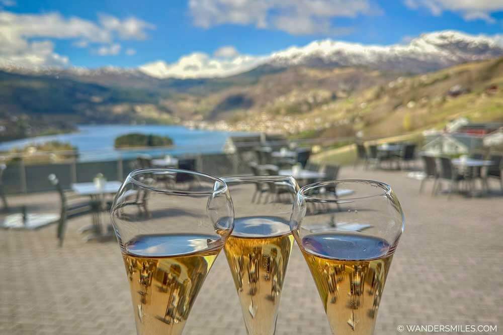 three cider glasses at Hardanger Juice and Ciderfactory
