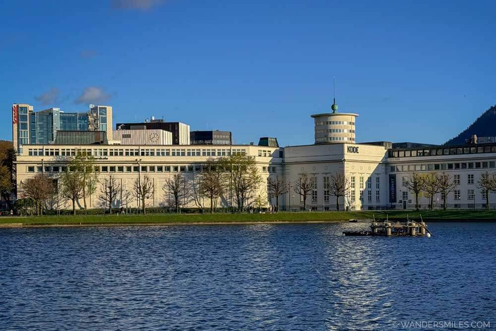 KODE art museum situated along the picturesque octagonal lake, Lille Lungegårdsvann (Little Lungegård Lake).