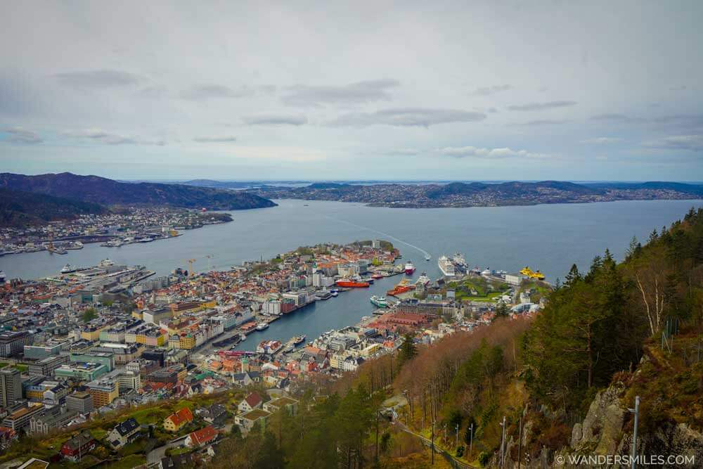 Views of Bergen from Mount Fløyen