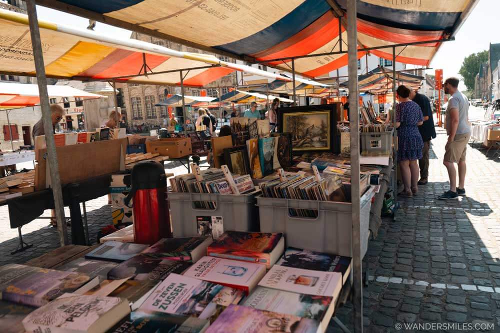 Monthly book market in the booktown of Damme Belgium