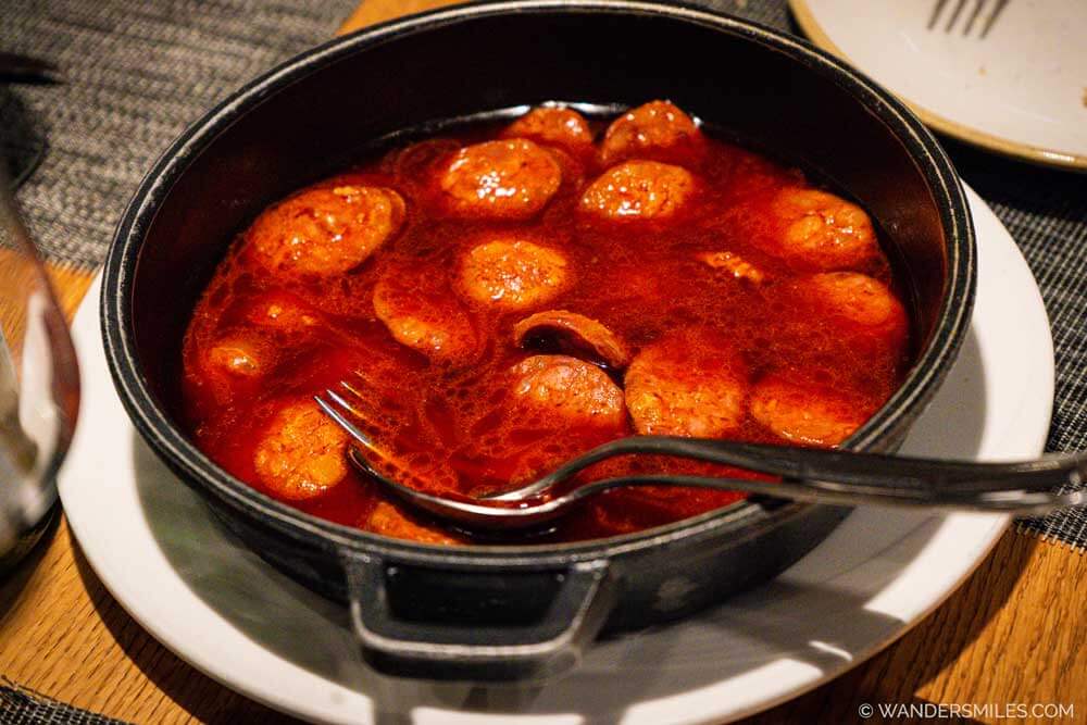 Chorizo a la Sidre - An Asturian dish of chorizo cooked in local cider