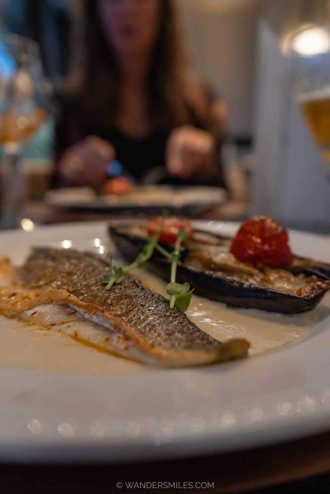 filet de bar (sea ​​bass fillet) at Le Café de la Grande Plage, Biarritz