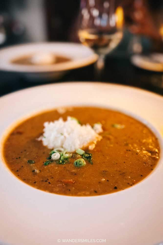 Ettouffee in sweet gravy – a classic souther dish served in Biscuits & Blues in Natchez