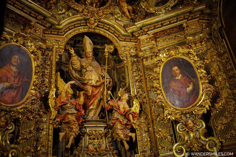 Opulent and gold Chapel of Saint Andrew in Girona Cathedral