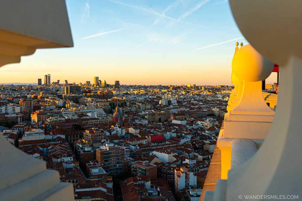 Sunset views of Hotel Riu Plaza España in Madrid
