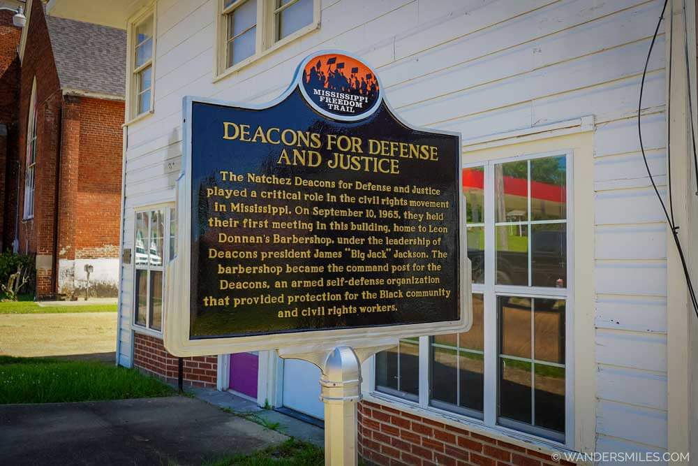 Mississippi Freedom Trail plaque in Natchez for the Deacons For Defense and Justice