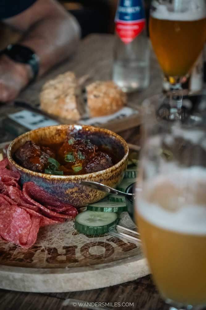 Dutch borrelhapjes (drinks snacks) and beer in RAW Tilburg